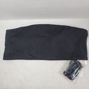 Cotton On Body Recycled Polyester Ribbed Black Bandeau Bikini Top Size Large